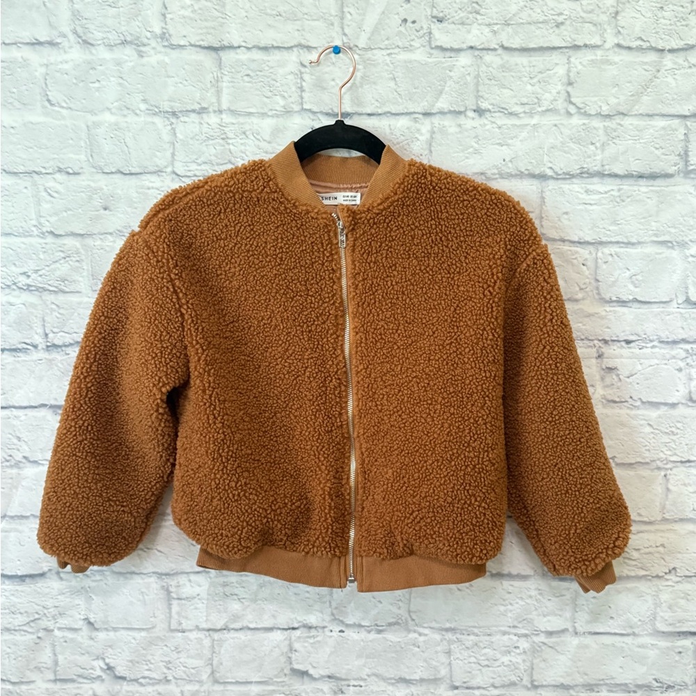 SHEIN Cozy Brown Sherpa Jacket